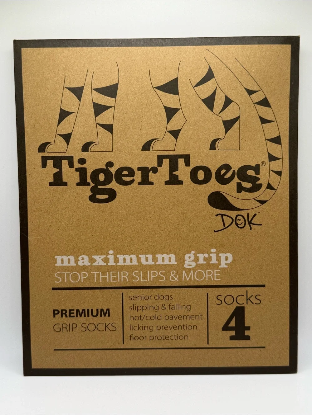 DOK TigerToes XXS Dog Grip Socks Set of 4 NWT Small Senior Dogs